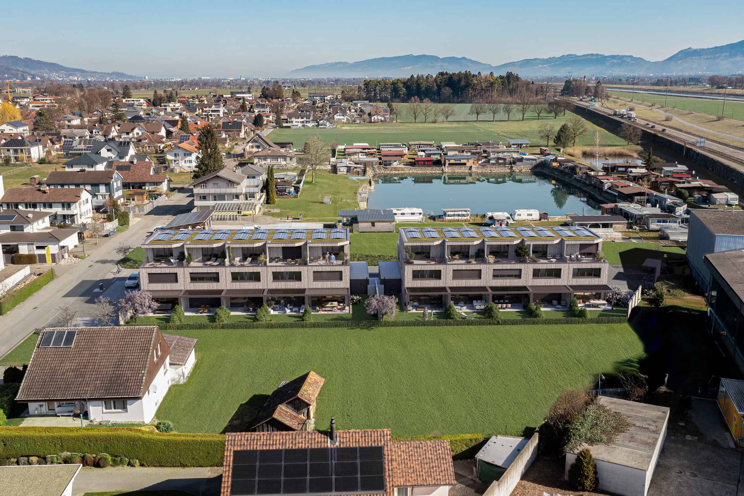 Kirschweg Kriessern – 3D-Visualisierung Gartenseite