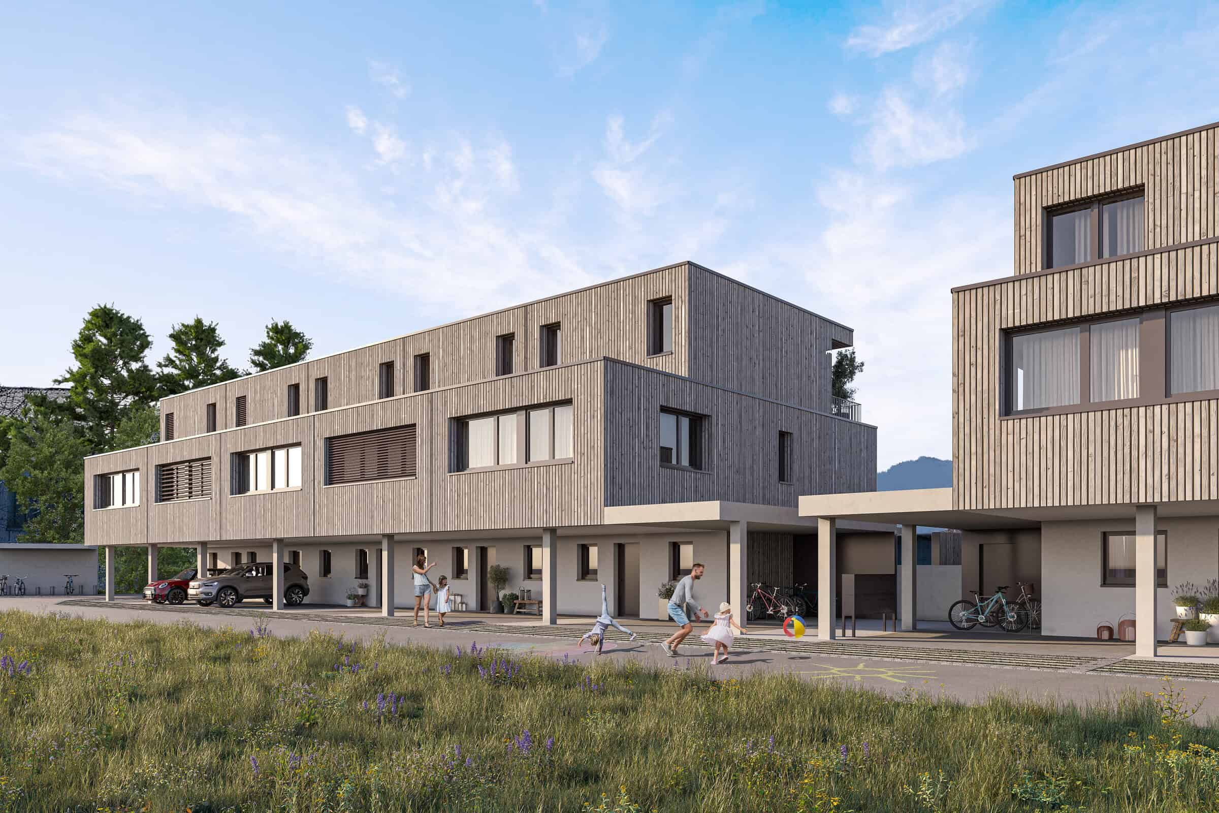 Kirschweg Kriessern – 3D-Visualisierung Strassenseite