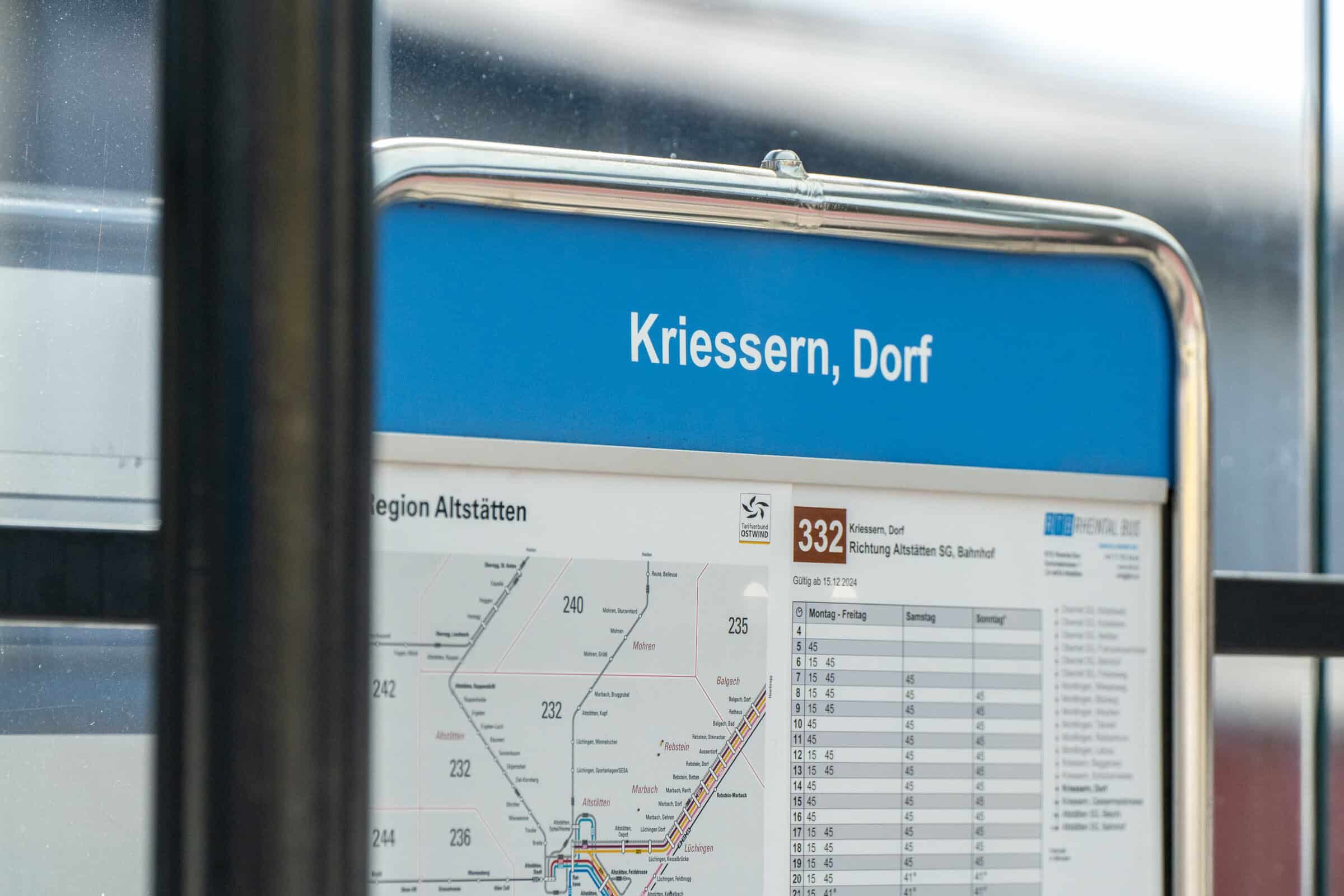Kriessern, Bushaltestelle "Dorf"