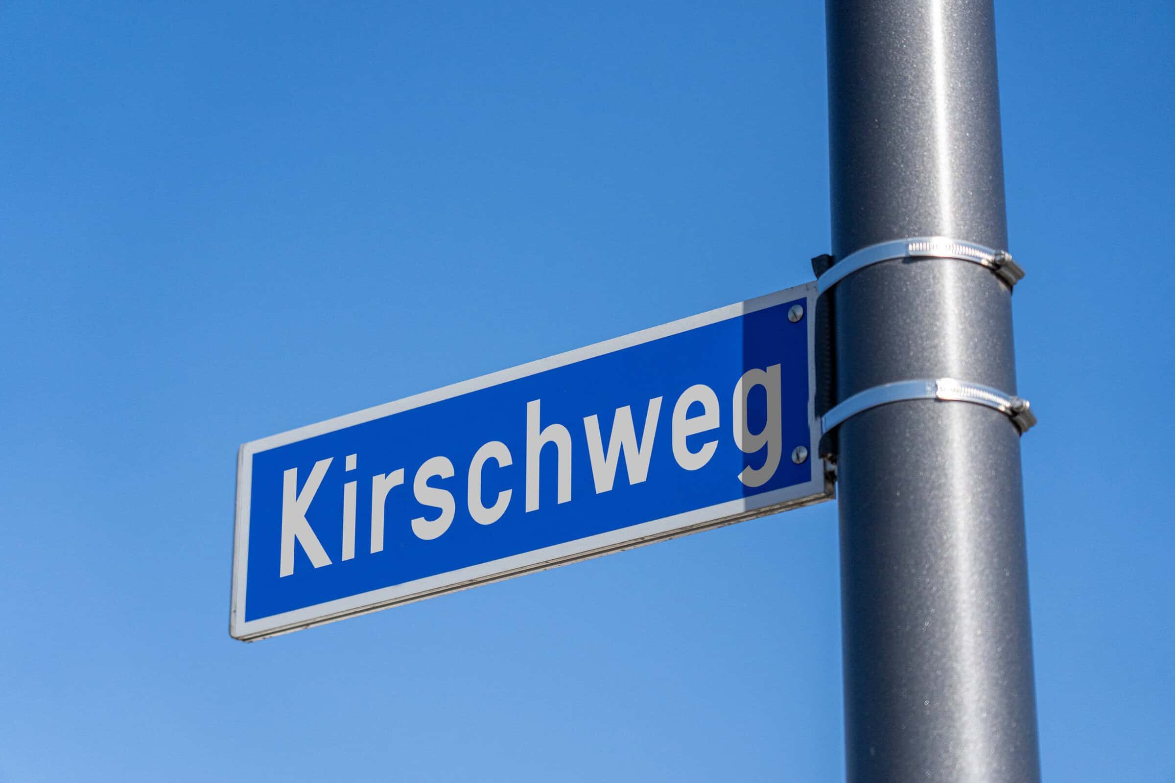 Neubauprojekt Kirschweg Strassenschild